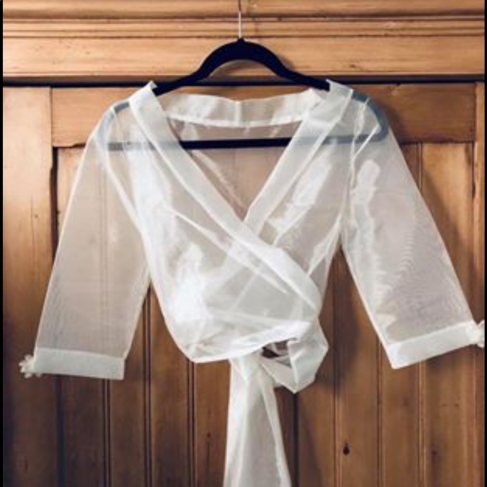 +C. H I L L + D E S I G N S+ Sheer Wrap Top - image 1